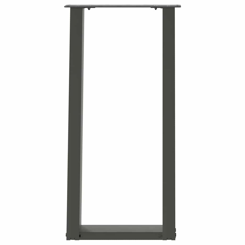 Gambe per tavolo consolle forma U 2 pz Antracite 38x(72-73) cm