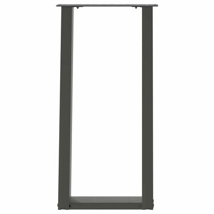 Gambe per tavolo consolle forma U 2 pz Antracite 38x(72-73) cm