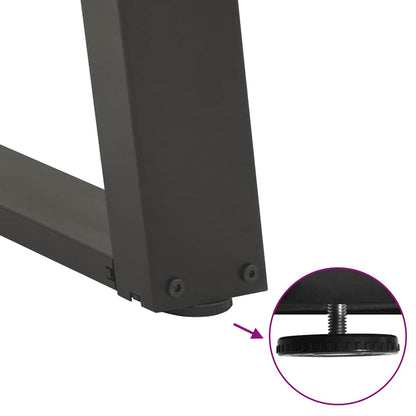 Gambe per tavolo consolle forma U 2 pz Antracite 38x(72-73) cm