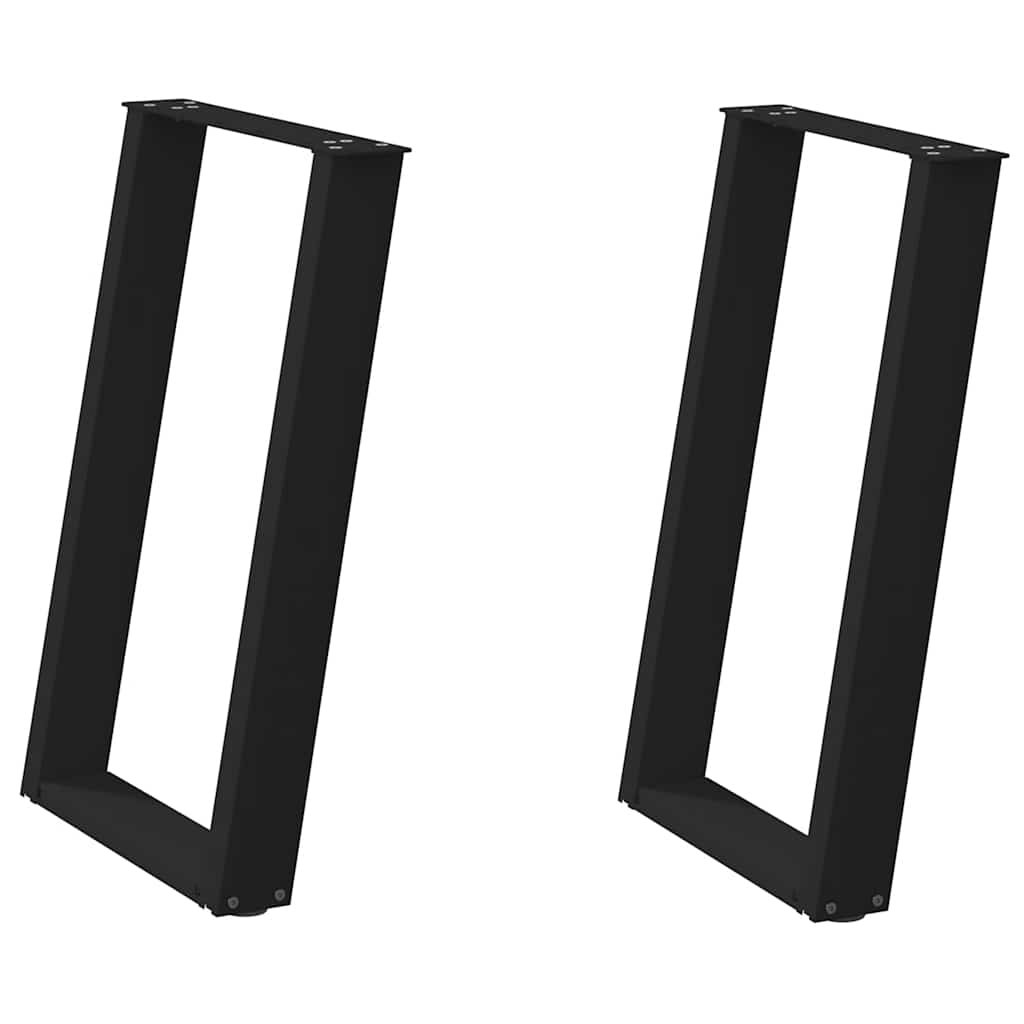 Gambe per tavolo da pranzo a forma di U 2 pz nere 50x(72-73) cm