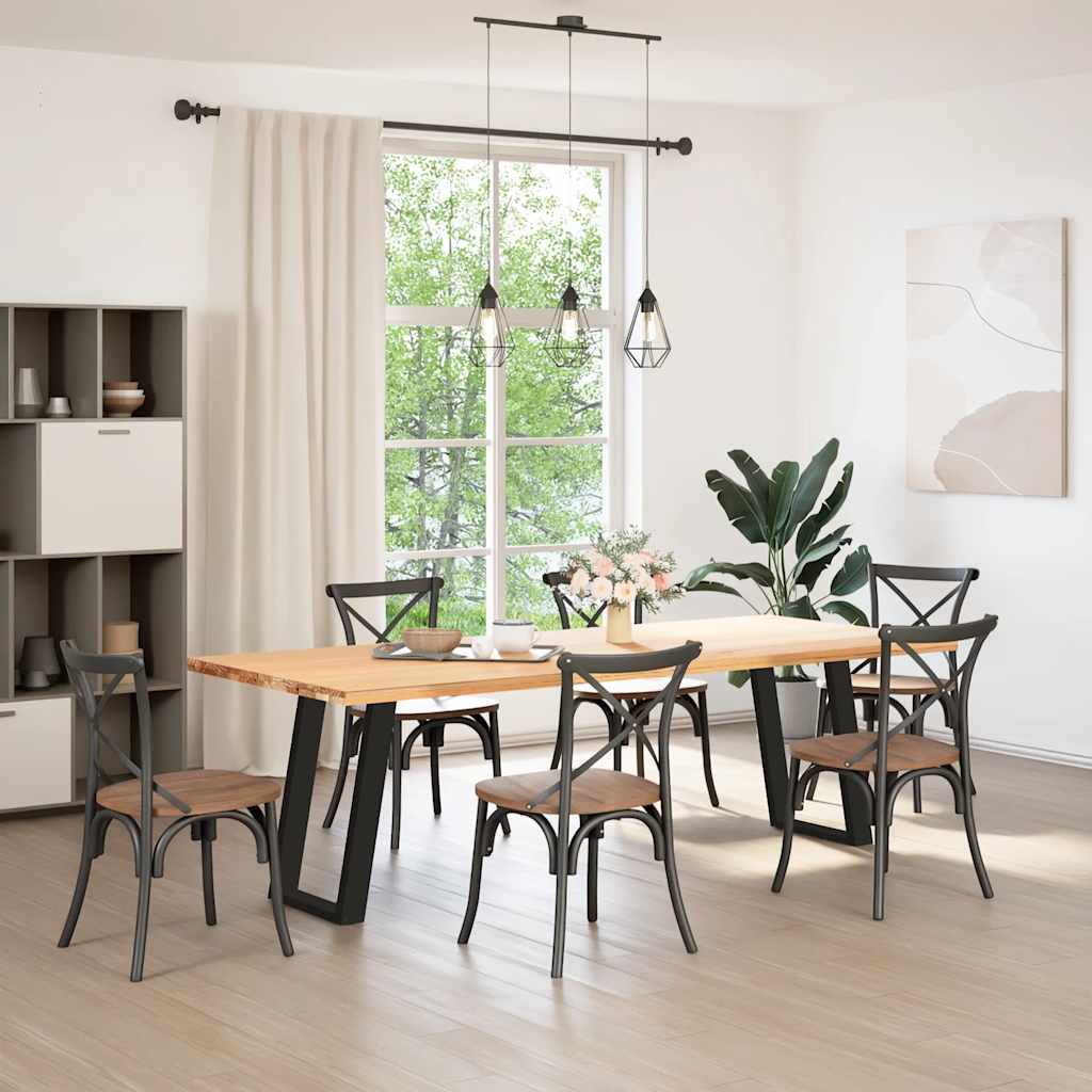 Gambe per tavolo da pranzo a forma di U 2 pz nere 50x(72-73) cm