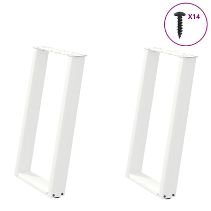 Gambe Tavolo Pranzo a U 2 pz Bianco 50x(72-73)cm Acciaio