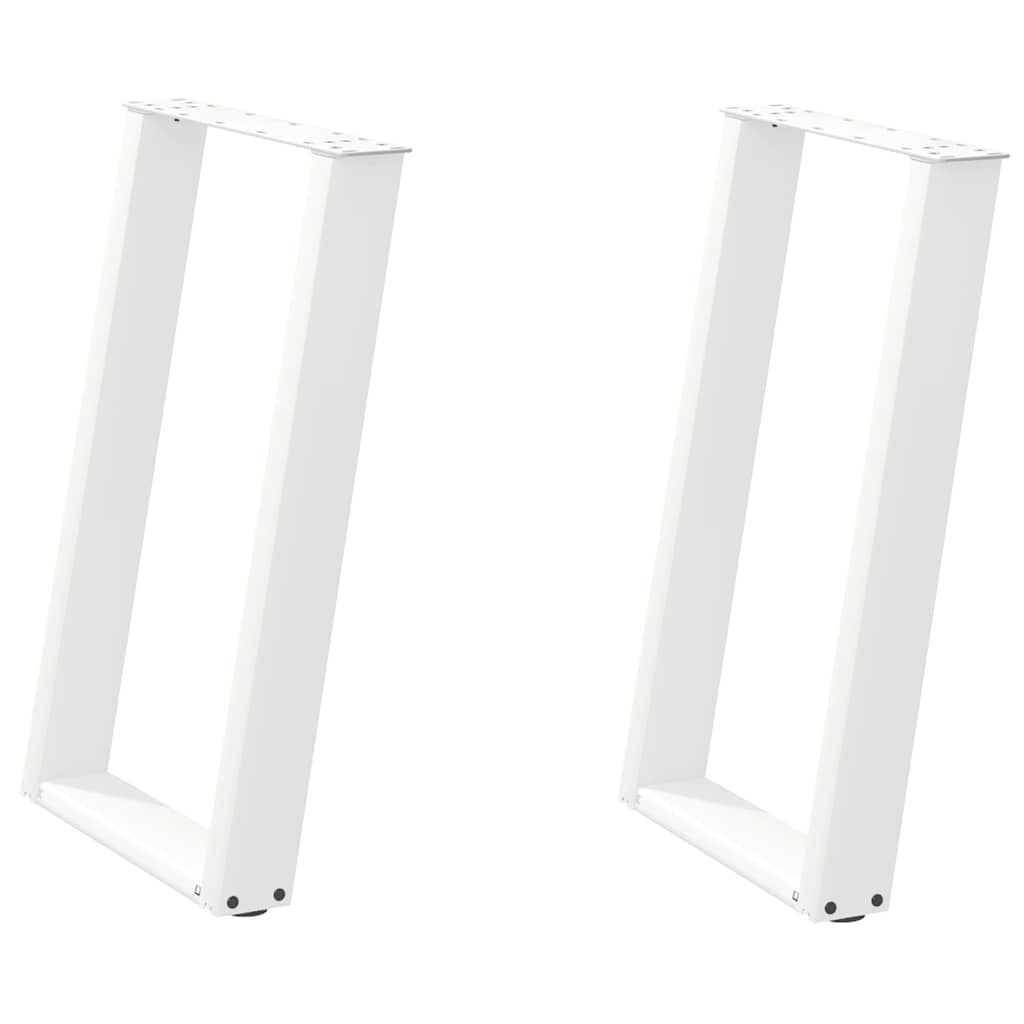 Gambe per tavolo da pranzo forma U 2 pz bianche 50x(72-73) cm