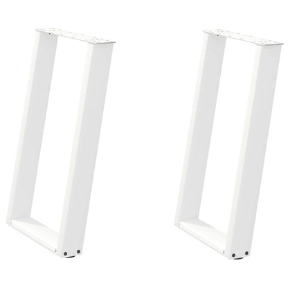 Gambe per tavolo da pranzo forma U 2 pz bianche 50x(72-73) cm