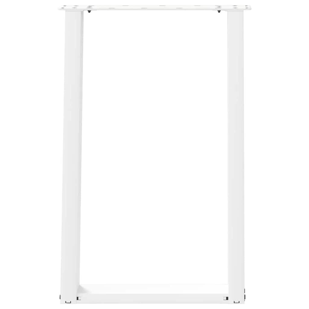 Gambe per tavolo da pranzo forma U 2 pz bianche 50x(72-73) cm