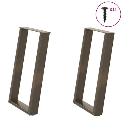 Gambe per tavolo da pranzo forma U 2 pz naturale 50x(72-73) cm