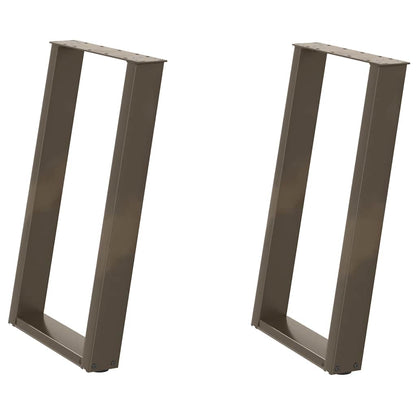 Gambe per tavolo da pranzo forma U 2 pz naturale 50x(72-73) cm