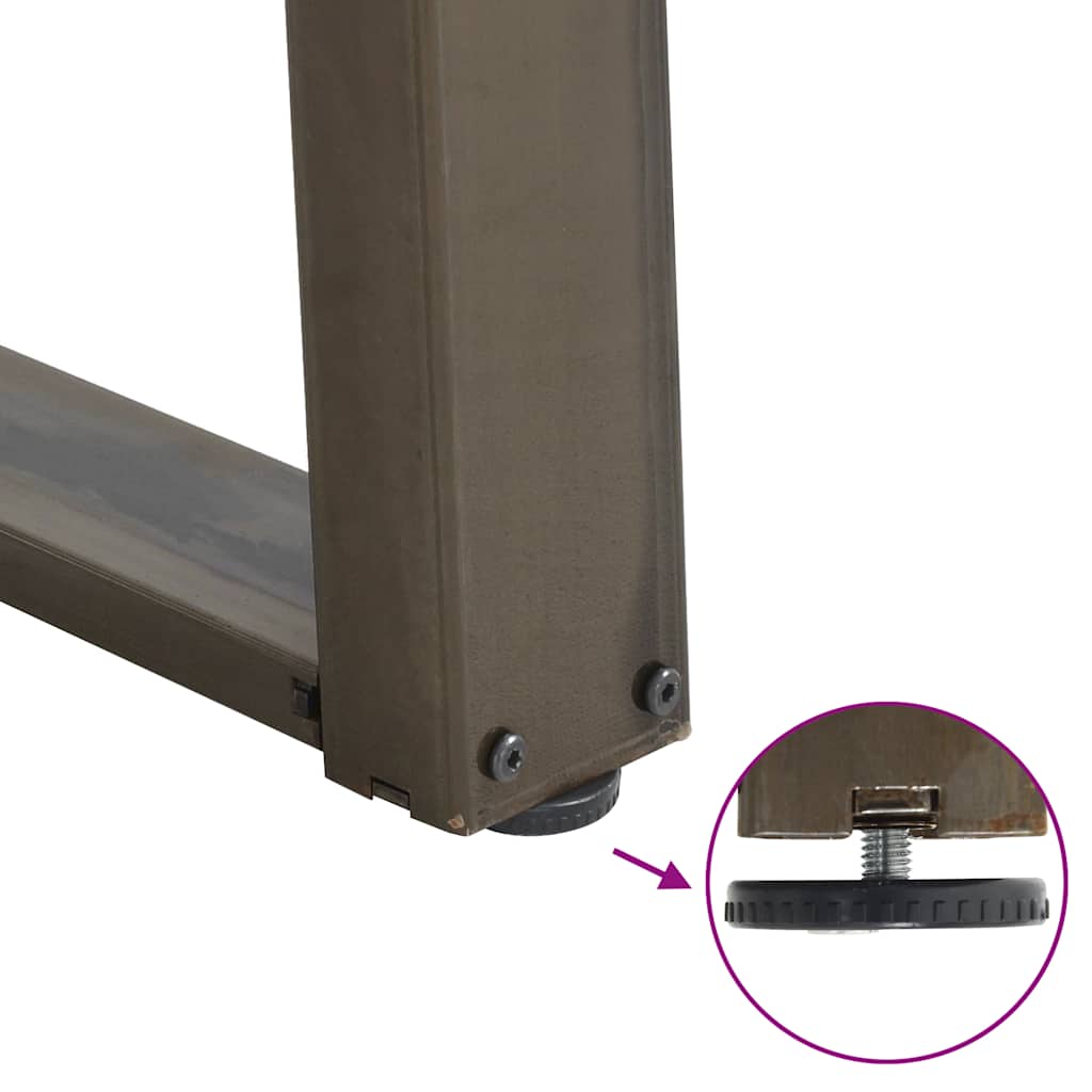 Gambe per tavolo da pranzo forma U 2 pz naturale 50x(72-73) cm