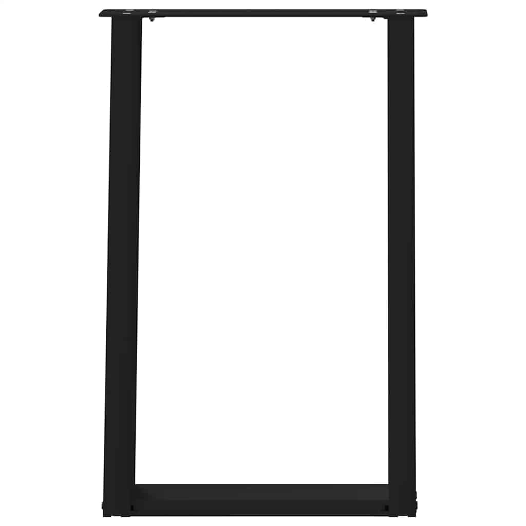 Gambe per tavolo da pranzo a forma di U 2 pz nere 60x(72-73) cm