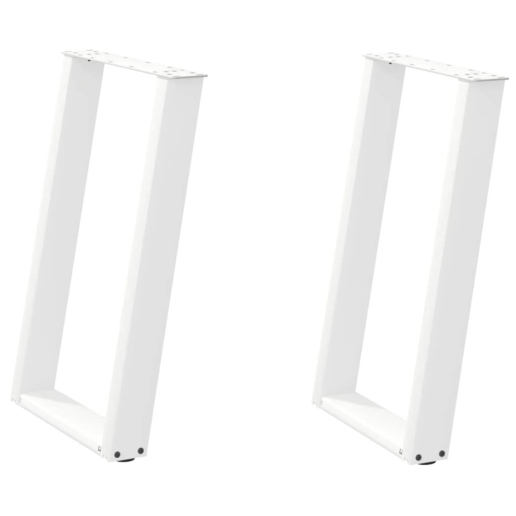 Gambe per tavolo da pranzo forma U 2 pz bianche 60x(72-73) cm