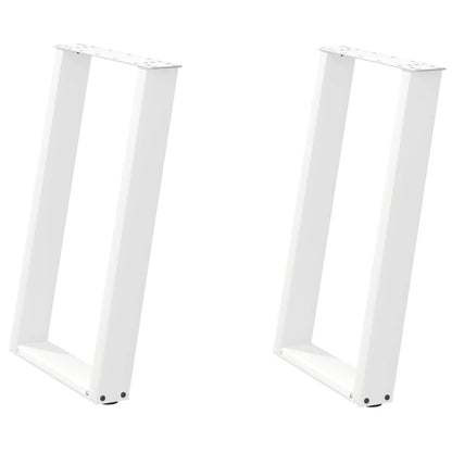 Gambe per tavolo da pranzo forma U 2 pz bianche 60x(72-73) cm