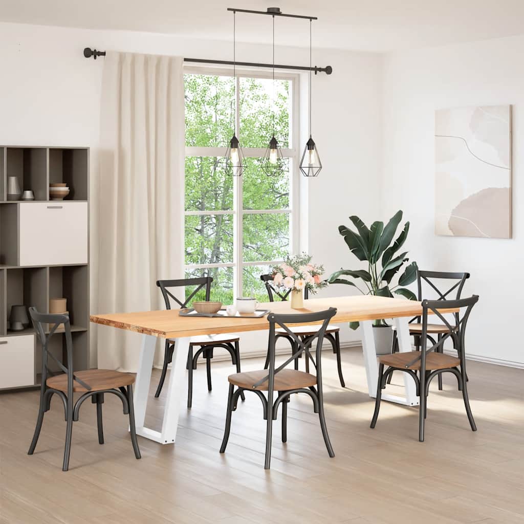Gambe per tavolo da pranzo forma U 2 pz bianche 60x(72-73) cm