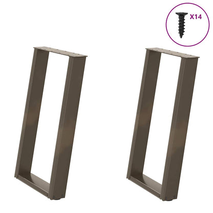 Gambe per tavolo da pranzo forma U 2 pz naturale 60x(72-73) cm