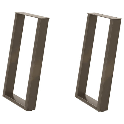 Gambe per tavolo da pranzo forma U 2 pz naturale 60x(72-73) cm