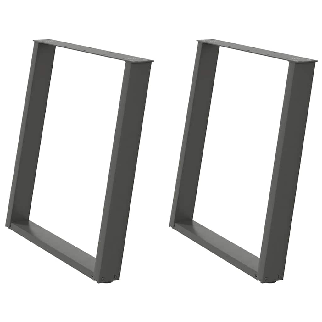 Gambe per tavolo da pranzo forma U 2 pz Antracite 70x(72-73) cm