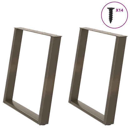 Gambe per tavolo da pranzo forma U 2 pz naturale 70x(72-73) cm
