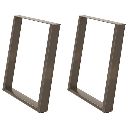 Gambe per tavolo da pranzo a forma di U 2 pz in acciaio naturale 70x(72-73) cm - homemem39