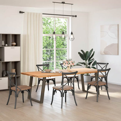 Gambe per tavolo da pranzo a forma di U 2 pz in acciaio naturale 70x(72-73) cm - homemem39