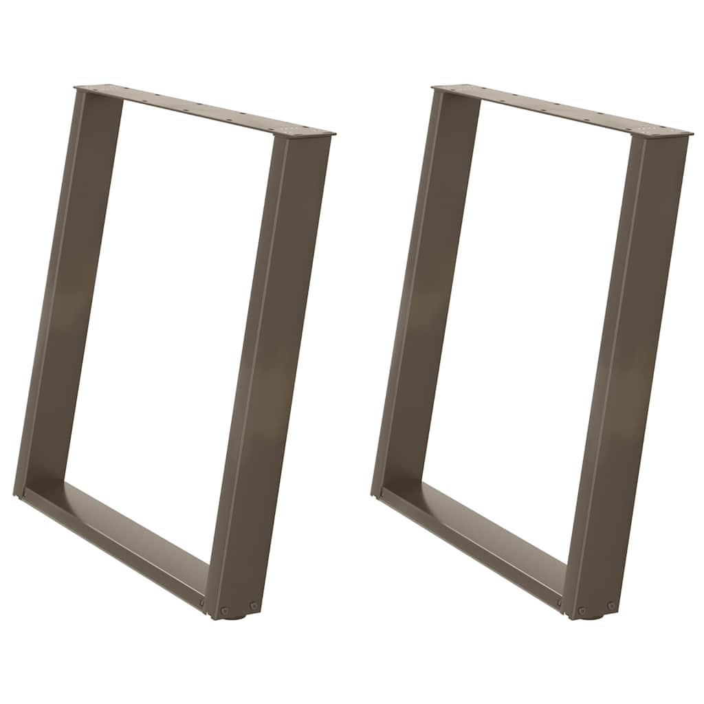 Gambe per tavolo da pranzo a forma di U 2 pz in acciaio naturale 80x(72-73) cm - homemem39