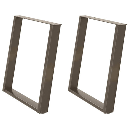 Gambe per tavolo da pranzo a forma di U 2 pz in acciaio naturale 80x(72-73) cm - homemem39