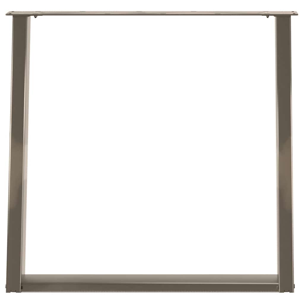 Gambe per tavolo da pranzo a forma di U 2 pz in acciaio naturale 80x(72-73) cm - homemem39