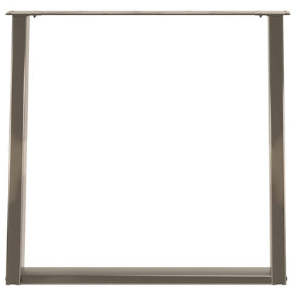 Gambe per tavolo da pranzo a forma di U 2 pz in acciaio naturale 80x(72-73) cm - homemem39