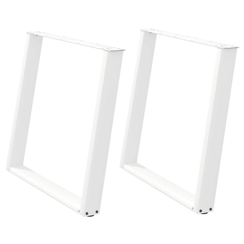 Gambe per tavolo da pranzo forma U 2 pz bianche 90x(72-73) cm