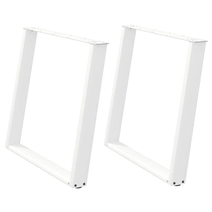 Gambe per tavolo da pranzo forma U 2 pz bianche 90x(72-73) cm