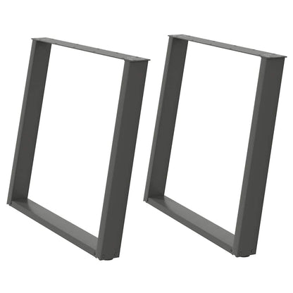 Gambe per tavolo da pranzo forma U 2 pz Antracite 90x(72-73) cm
