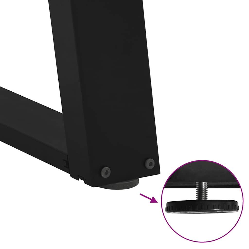 Gambe per tavolo da pranzo a forma di U 2 pz nere 100x(72-73)cm