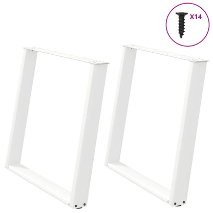 Gambe Tavolo Pranzo a U 2 pz Bianco 100x(72-73) cm Acciaio