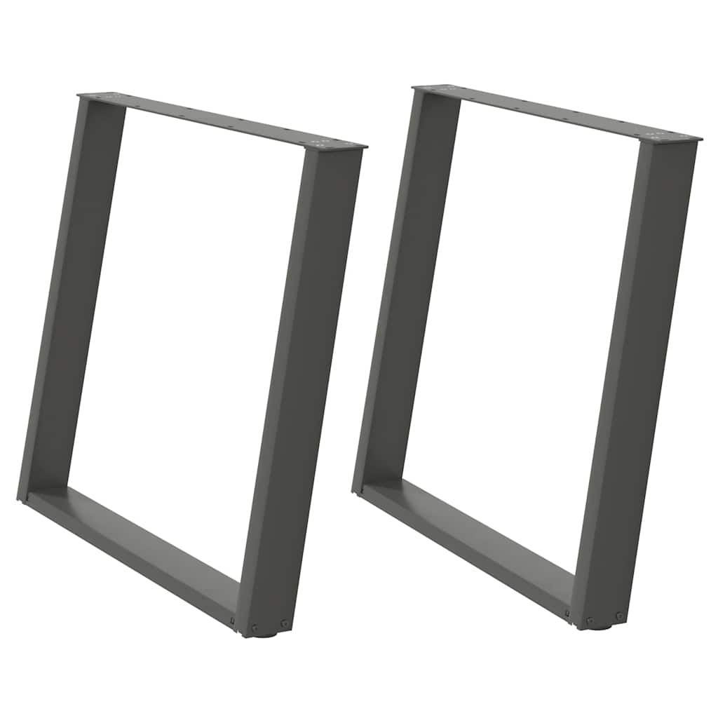 Gambe per tavolo da pranzo forma U 2 pz Antracite 100x(72-73)cm