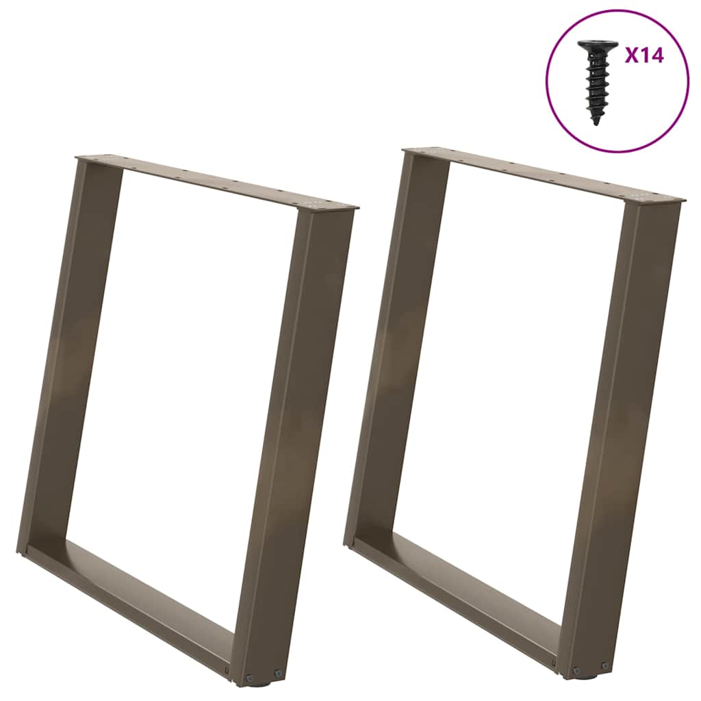 Gambe per tavolo da pranzo forma U 2 pz naturale 100x(72-73) cm