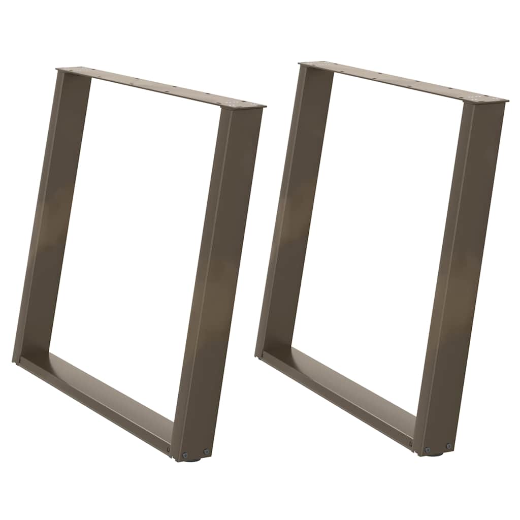 Gambe per tavolo da pranzo a forma di U 2 pz in acciaio naturale 100x(72-73) cm - homemem39