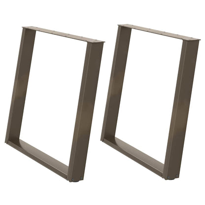 Gambe per tavolo da pranzo a forma di U 2 pz in acciaio naturale 100x(72-73) cm - homemem39