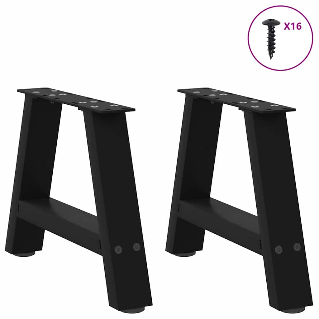 Gambe per Tavolino da Caffè a Forma di A 2 pz Nere 30x(30-31)cm
