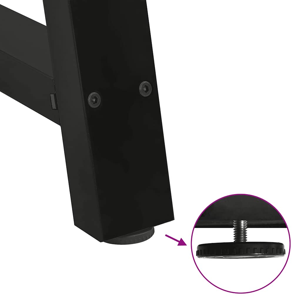 Gambe per Tavolino da Caffè a Forma di A 2 pz Nere 30x(30-31) cm Acciaio