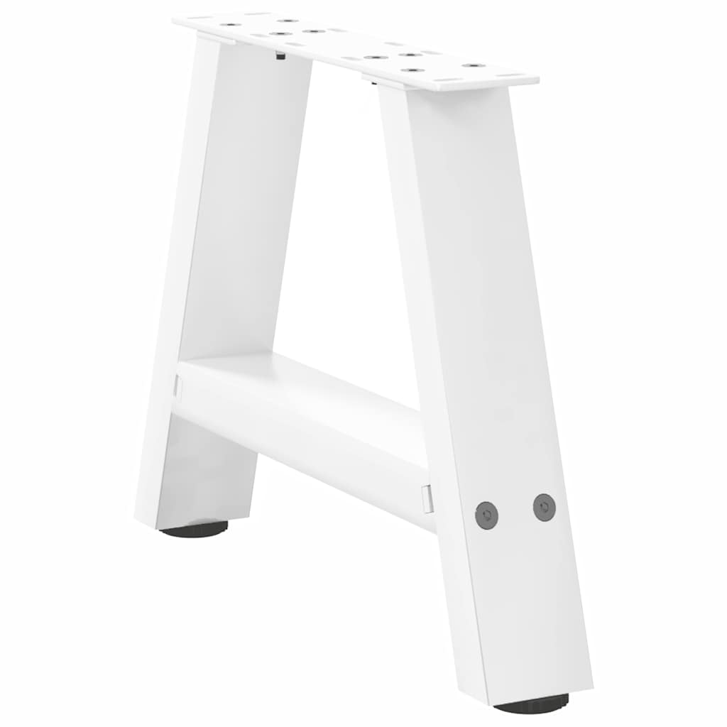 Gambe Tavolino da Caffè a A 2 pz Bianco 30x(30-31)cm in Acciaio