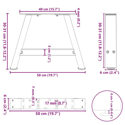 Gambe Tavolino Caffè a A 2 pz Antracite 50x(30-31)cm in Acciaio