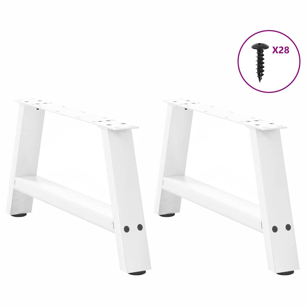 Gambe Tavolino da Caffè a A 2 pz Bianco 60x(30-31) cm Acciaio