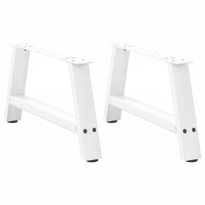 Gambe Tavolino da Caffè a A 2 pz Bianco 70x(30-31) cm Acciaio