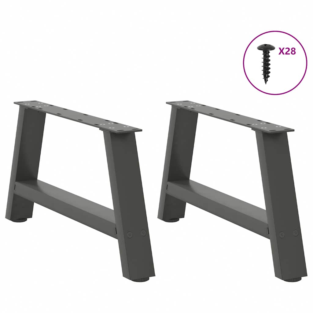 Gambe Tavolino Caffè a A 2 pz Antracite 70x(30-31)cm in Acciaio