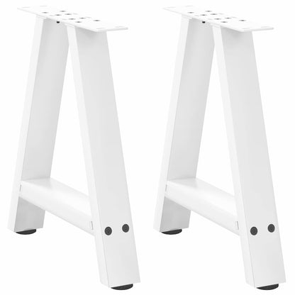 Gambe Tavolino da Caffè a A 2 pz Bianco 38x(42-43) cm Acciaio