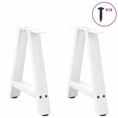 Gambe Tavolino da Caffè a A 2 pz Bianco 38x(42-43) cm Acciaio