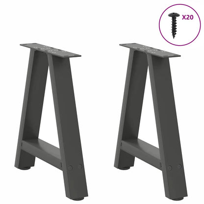 Gambe Tavolino Caffè a A 2 pz Antracite 50x(42-43)cm in Acciaio