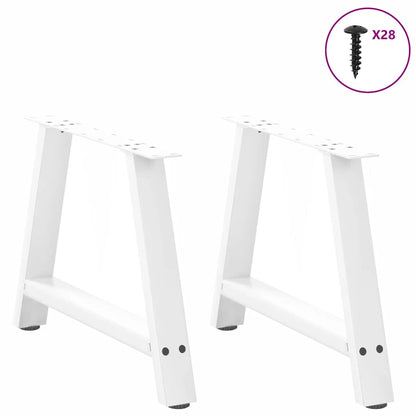 Gambe Tavolino Caffè a A 2 pz Bianco 60x(42-43) cm Acciaio