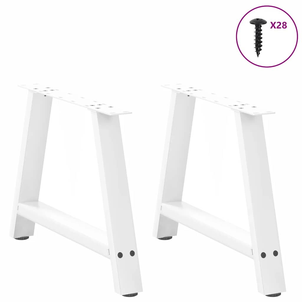 Gambe per Tavolino da Caffè forma A 2 pz Bianche 60x(42-43) cm
