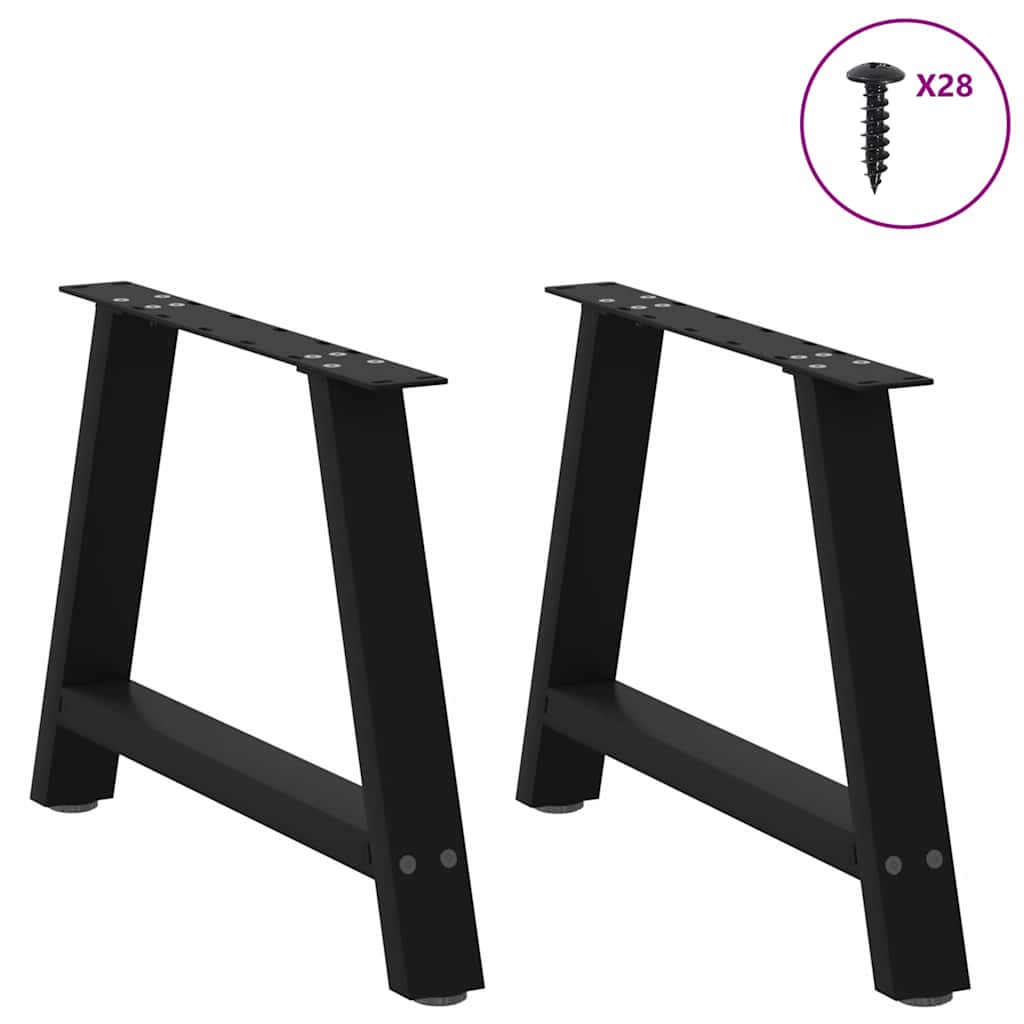 Gambe per Tavolino da Caffè a Forma di A 2 pz Nere 70x(42-43)cm