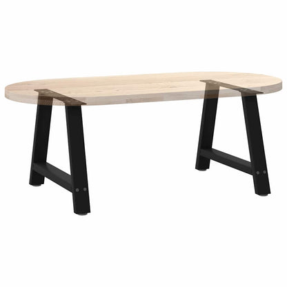 Gambe per Tavolino da Caffè a Forma di A 2 pz Nere 70x(42-43)cm