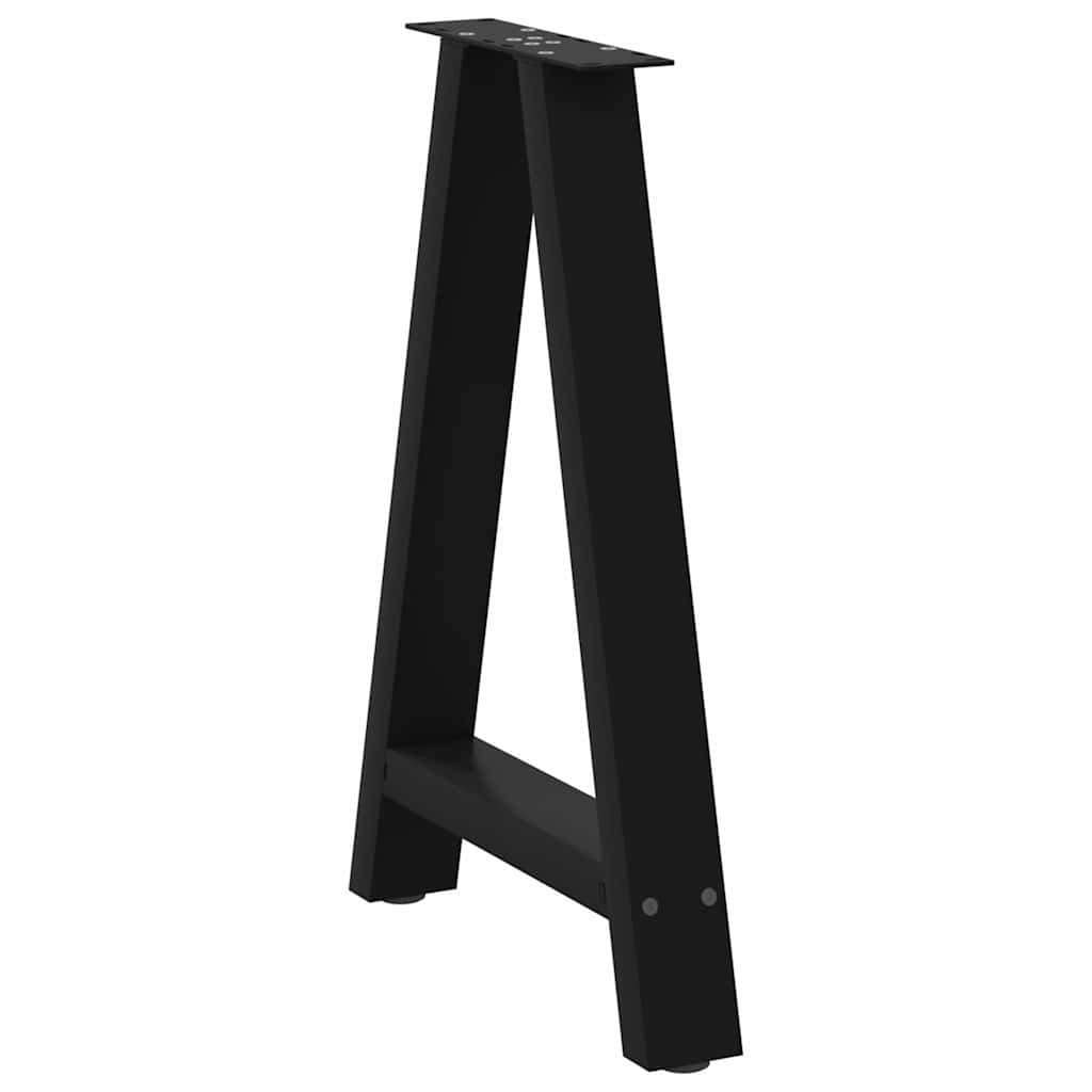 Gambe Tavolino da Caffè a A 2 pz Nero 50x(72-73) cm in Acciaio